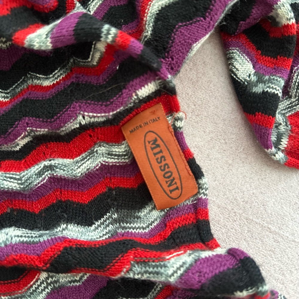 Multicolor Zigzag Patterned Scarf - image 4